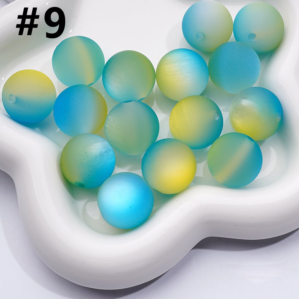 Large Cat Eye Style Double Color Frosted Matte Round Acrylic Beads, 20MM
