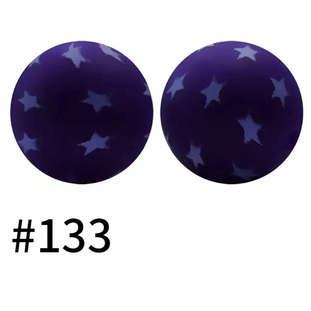 Printed Silicone Beads 15 mm