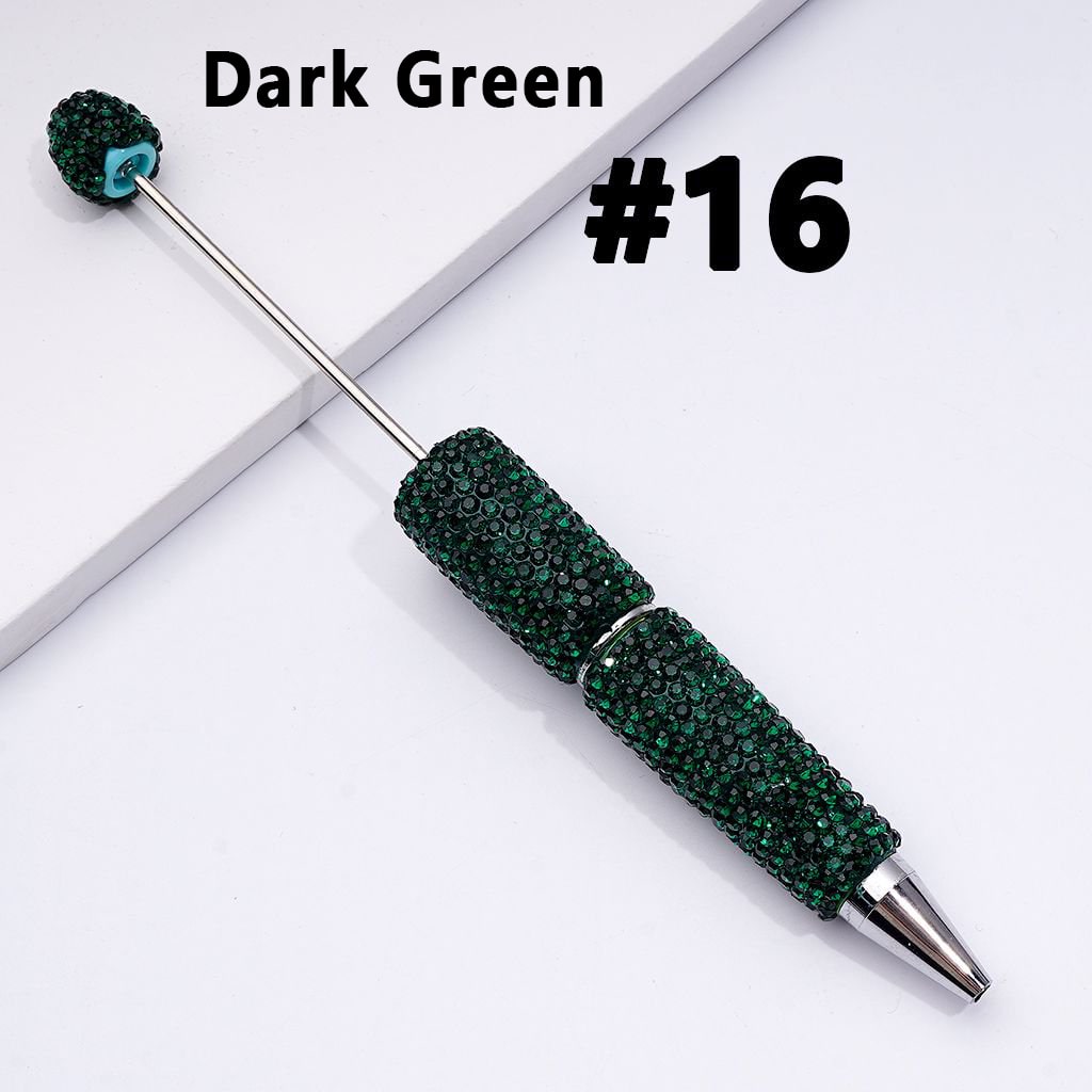 Beadable Clay Pens with Shiny Rhinestones Covered the Entire Pen
