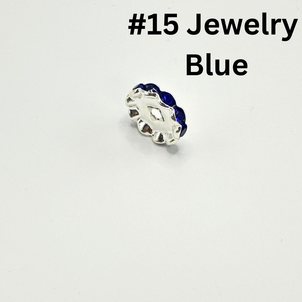 Metal Wave Shape Spacers with Rhinestones in Solid Colors, 15mm