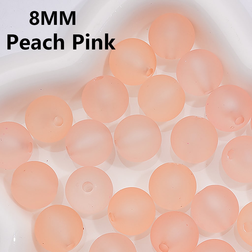 Frosted Matte Translucent Multi-Color Round Acrylic Beads, 8MM