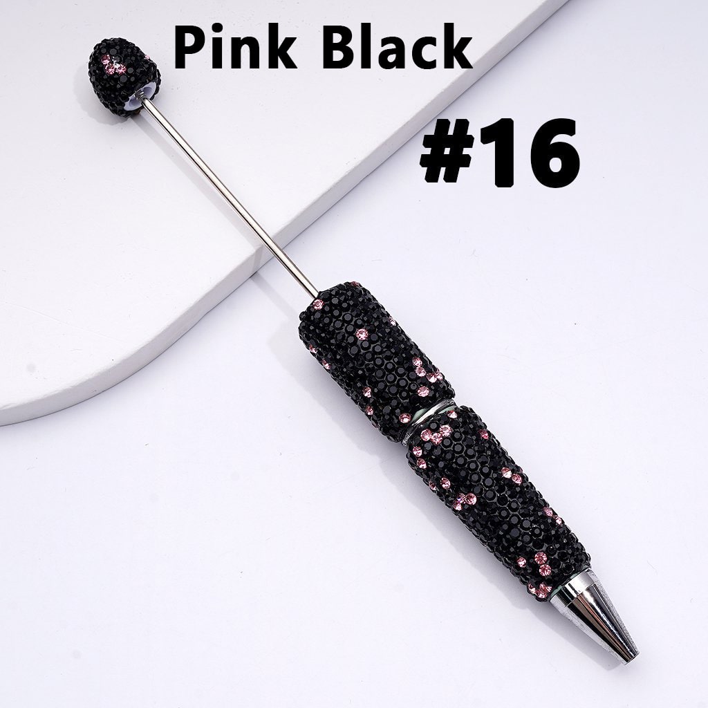 Beadable Clay Pens with Multi-Color & AB Rhinestones Covered the Entire Pen