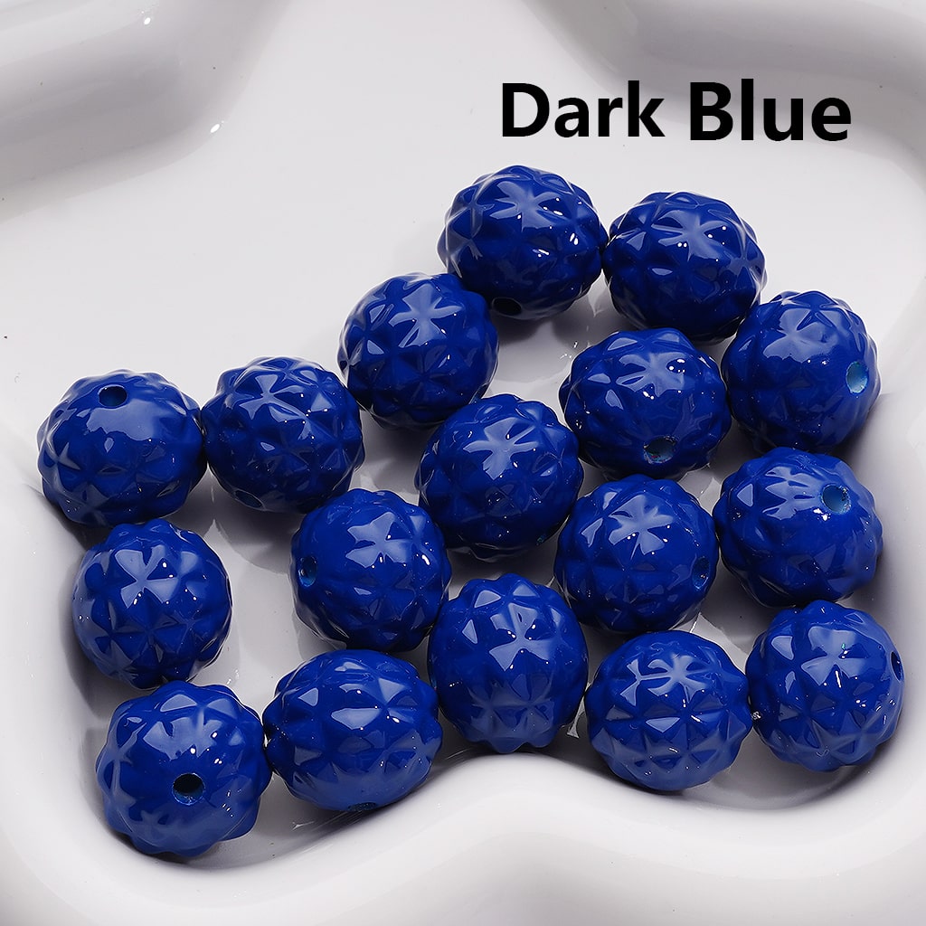 Solid Color Stoving Varnish Waxberry Acrylic Beads, 17MM