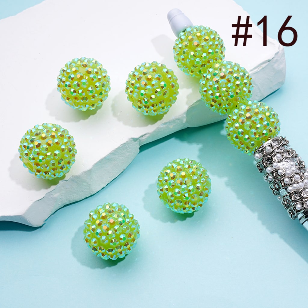 20MM Rhinestone Beads, Collection of Acrylic Rhinestone Beads, Part 1: Color No.1 -No.32