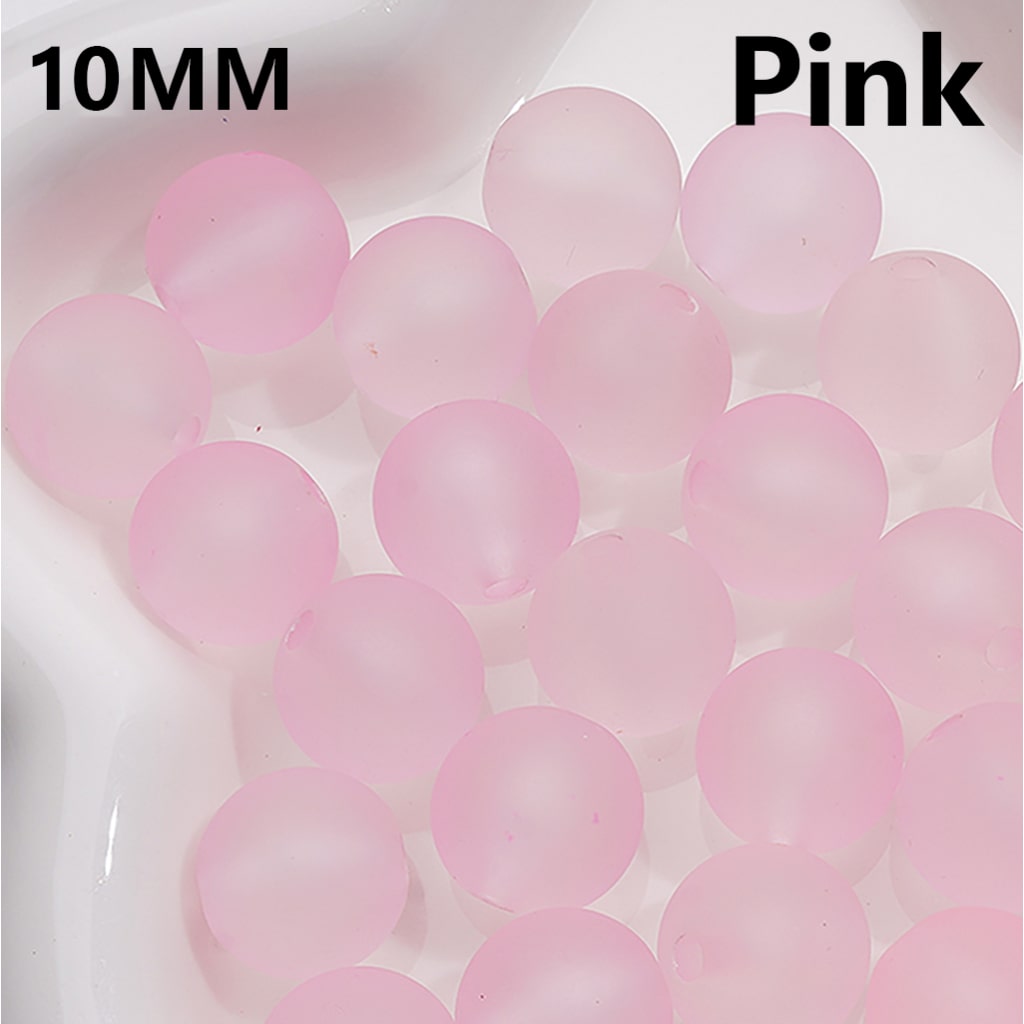 Frosted Matte Translucent Multi-Color Round Acrylic Beads, 10MM, (Single Color is available for 900pcs(Whole bag))