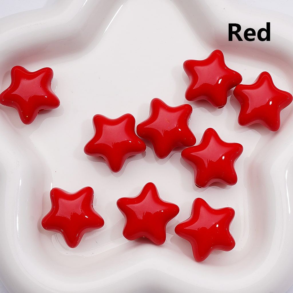 Stoving Varnish Solid Color Five-pointed Star Acrylic Beads, 23MM (Single Color is available for 200pcs(Whole bag))
