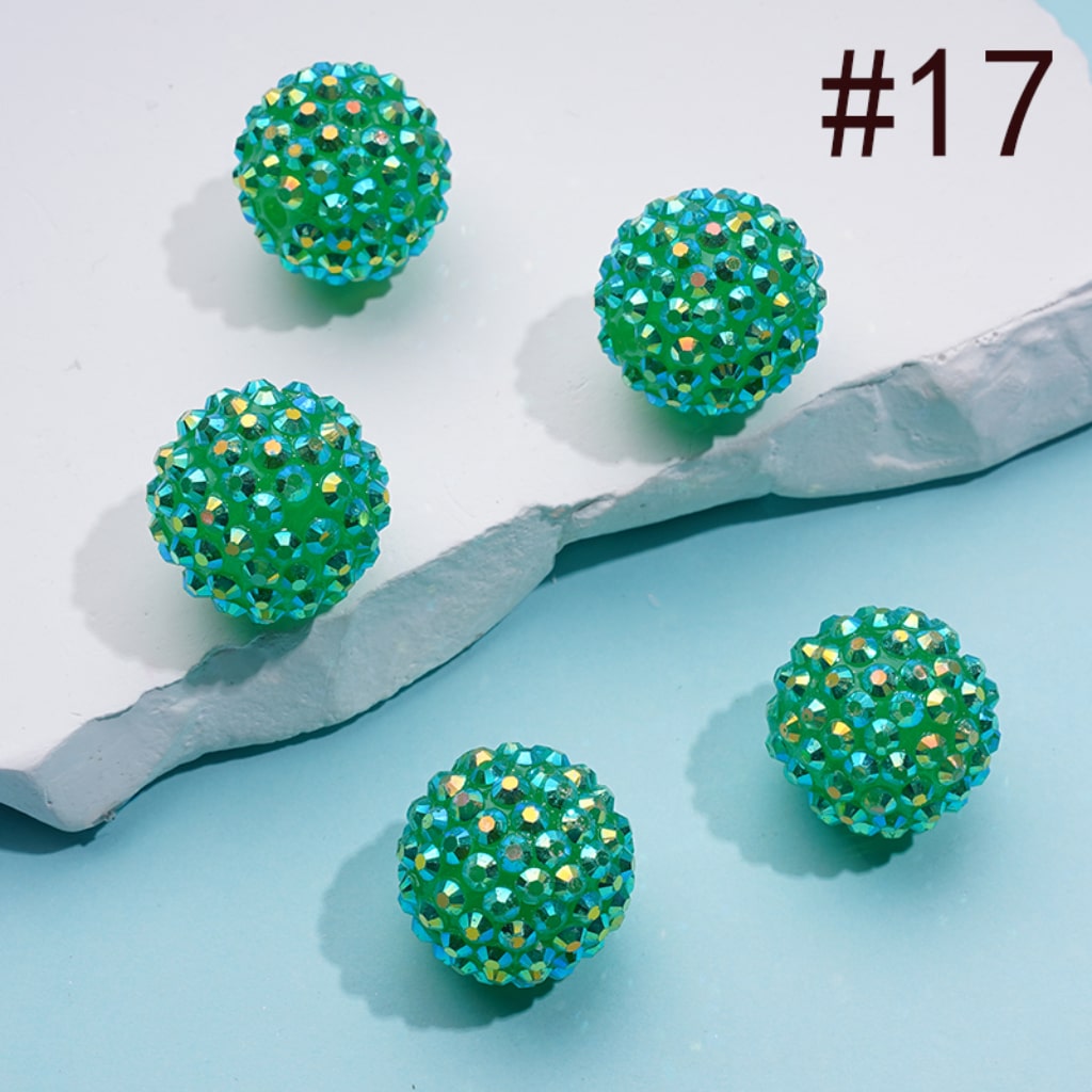 20MM Rhinestone Beads, Collection of Acrylic Rhinestone Beads, Part 1: Color No.1 -No.32