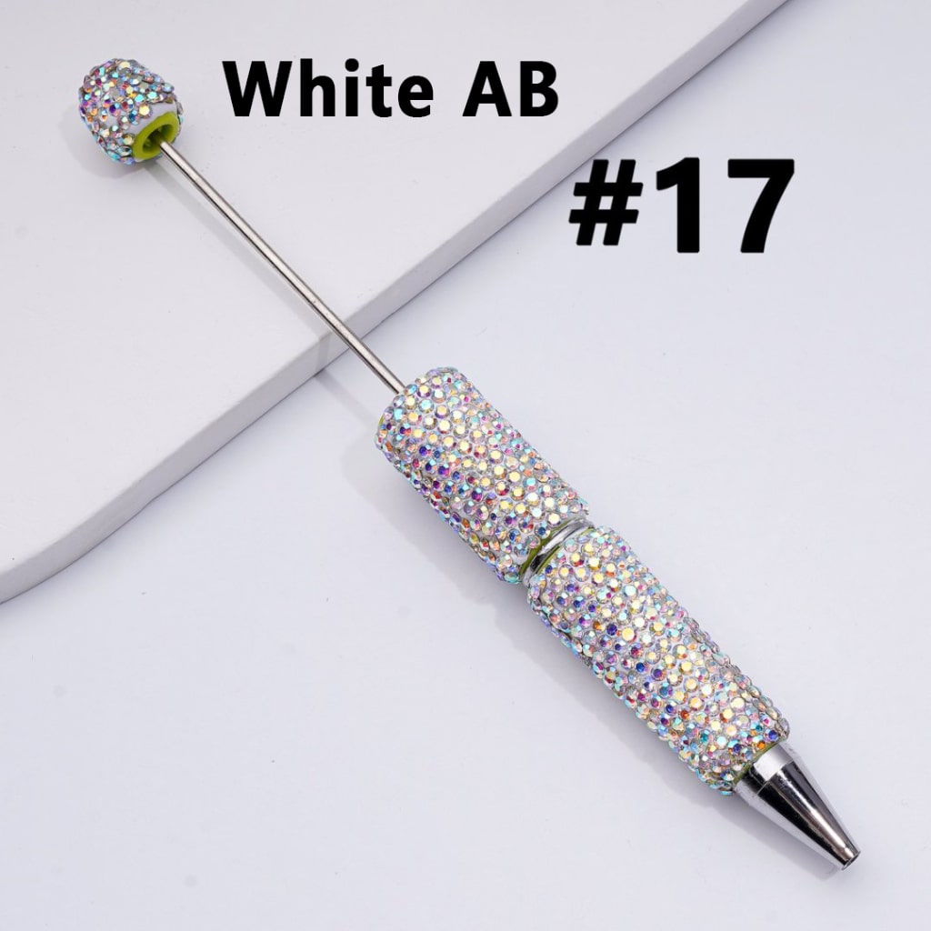 Beadable Clay Pens with Shiny Rhinestones Covered the Entire Pen