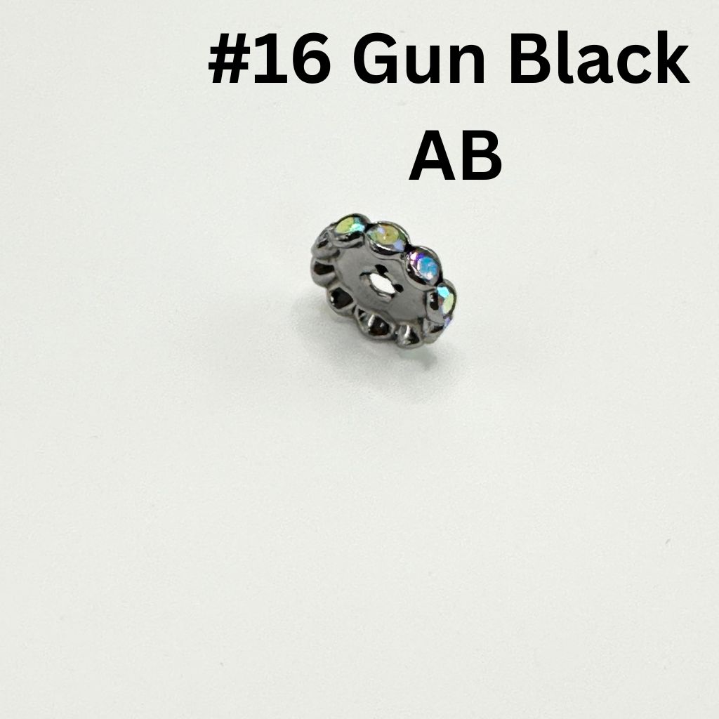 Metal Wave Shape Spacers with Rhinestones in Solid Colors, 15mm