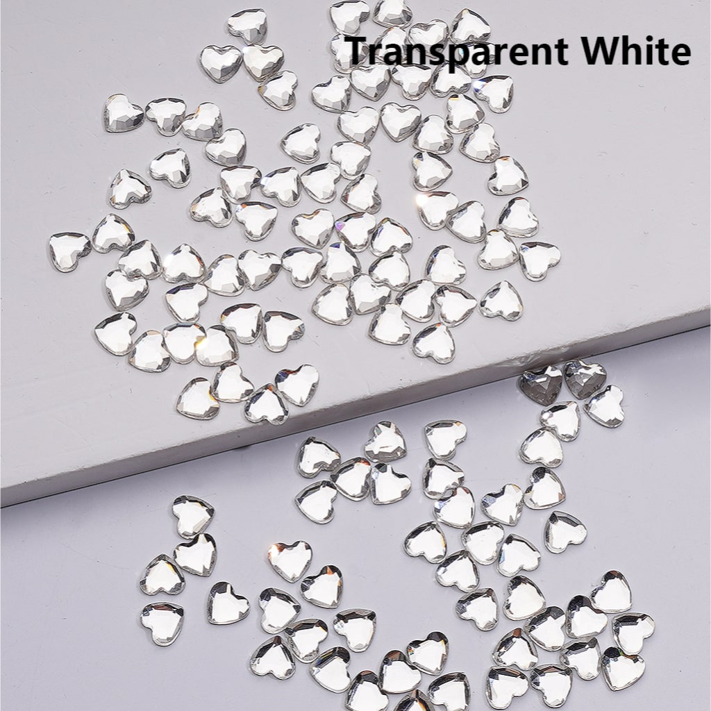 Crystal Faceted Flat Back Mini Hearts Charms for Beads Jewelry Accessories, 5.5*6MM (1440pcs/bag)