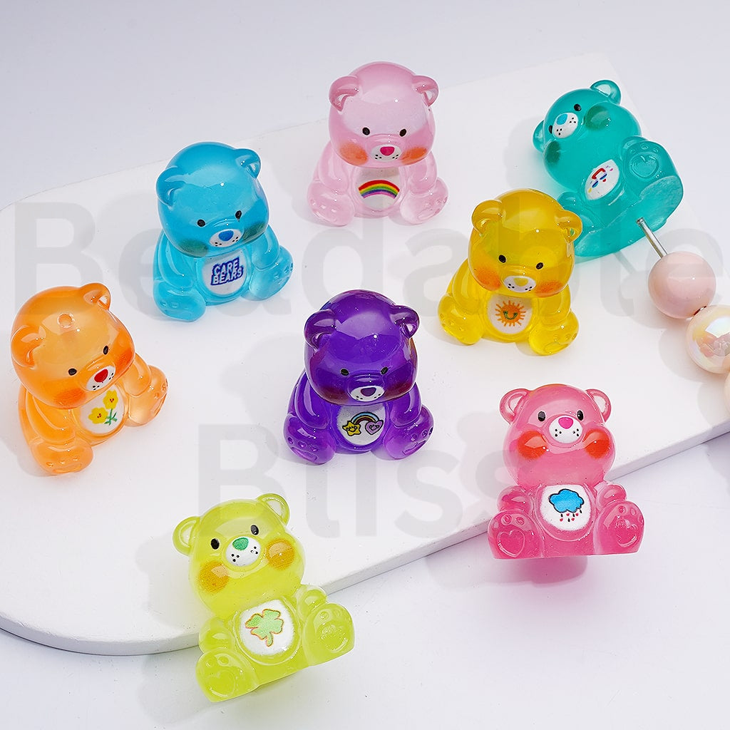 Cute Translucent Color Car Bea Acrylic Beads Pen Toppers Pendants Jewelry Accessories, 36*32MM