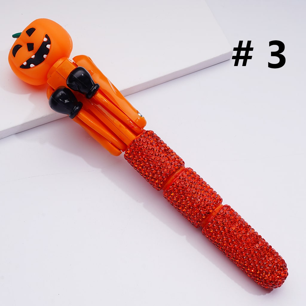 Large Cute Cartoon Kurom Unicor Ghost Face Pumpkin Elk Bear Alien Cat Astronaut with Movable Boxing Arms Shiny Rhinestones Beadable Clay Pens