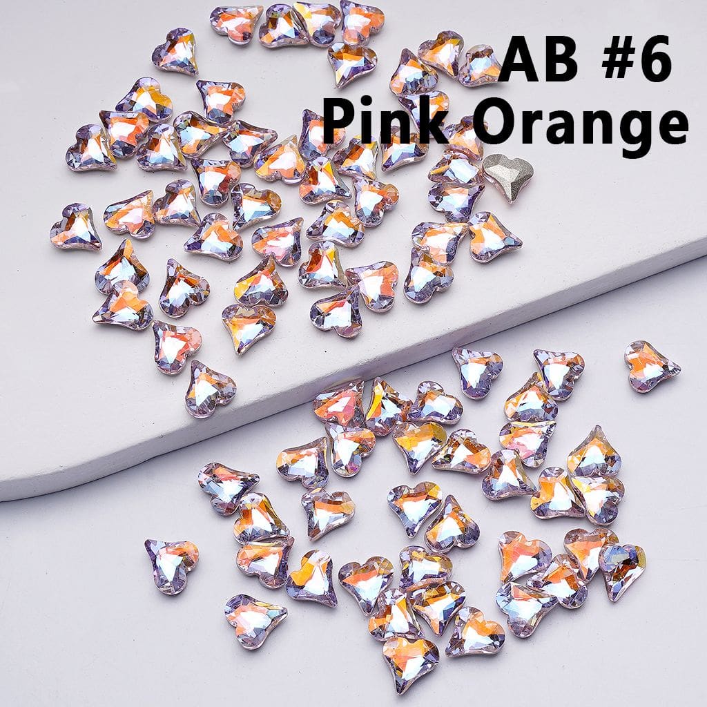 Mini Cute Shiny Hearts Charm for Jewelry Accessories, 8*9MM