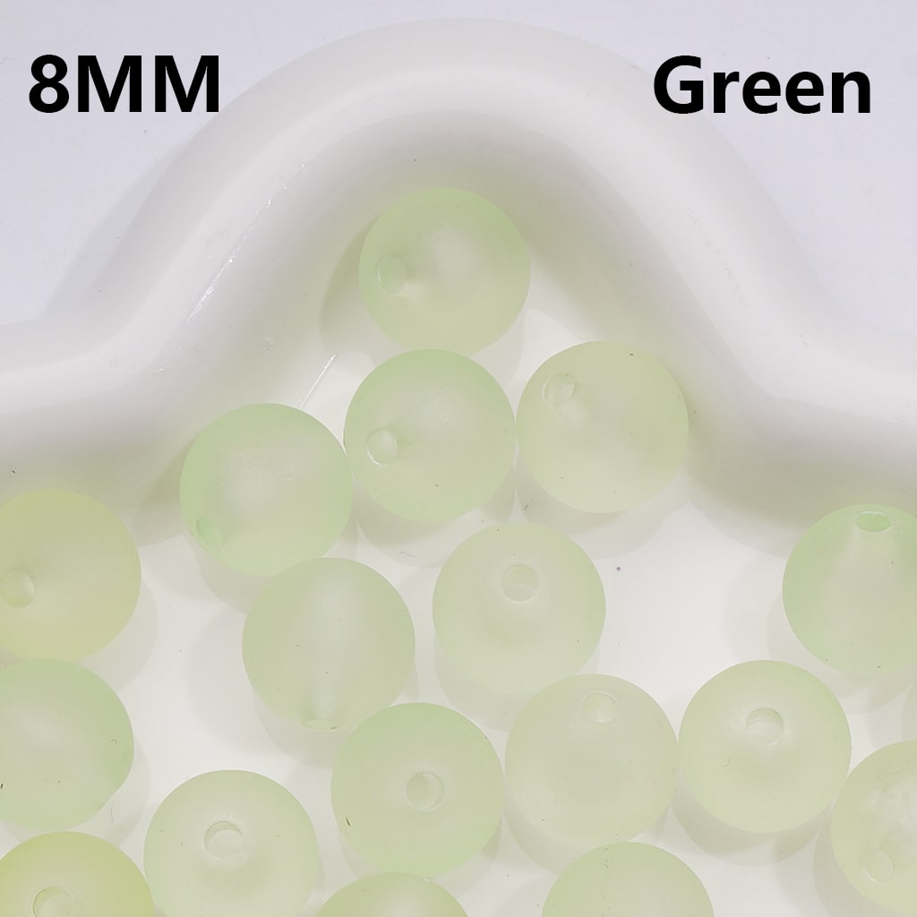 Frosted Matte Translucent Multi-Color Round Acrylic Beads, 8MM