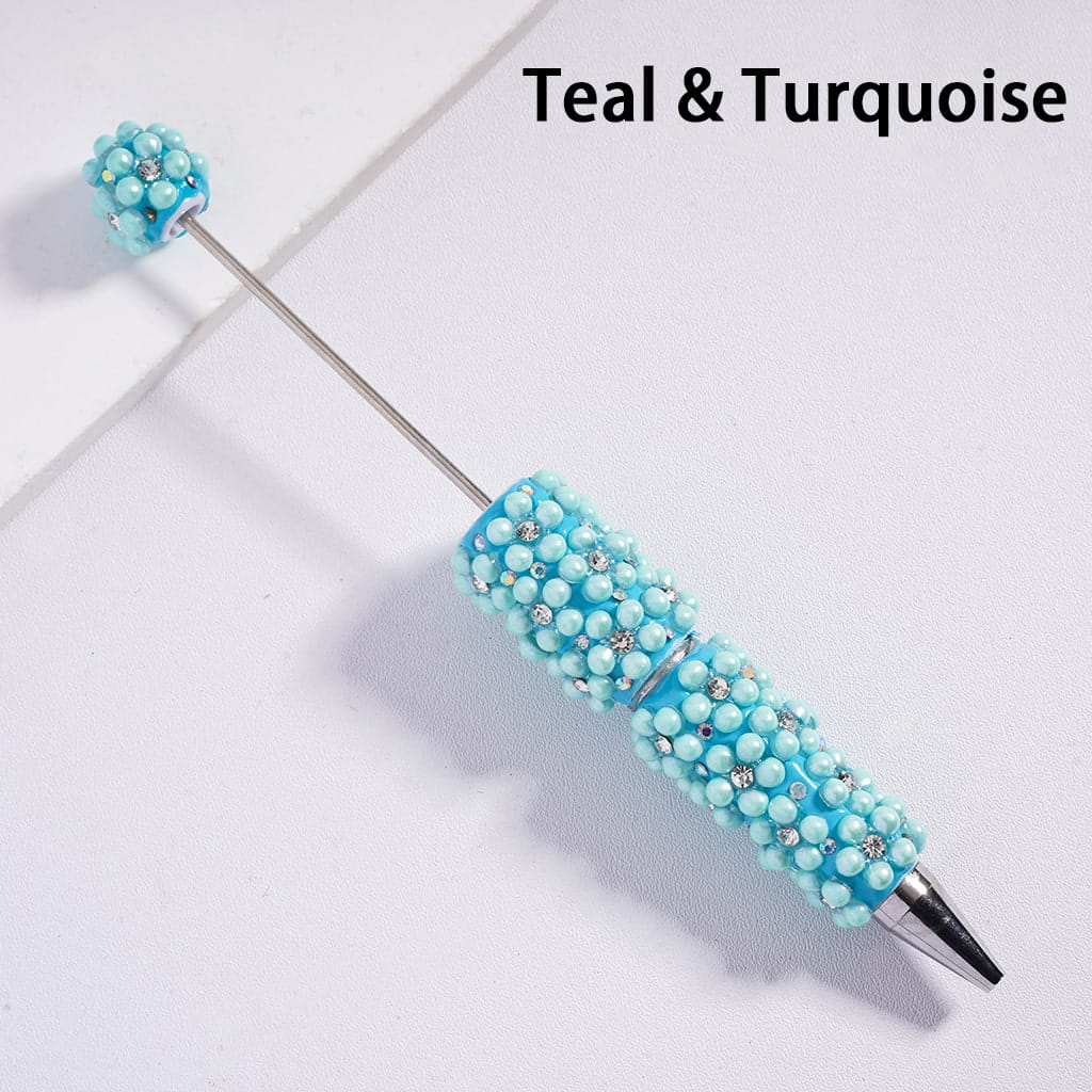 Beadable Clay Pens Clear Rhinestone and Pearls Compose Flower, with AB Rhinestone, Multi-Color