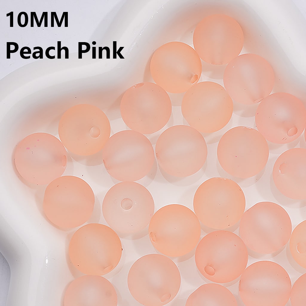 Frosted Matte Translucent Multi-Color Round Acrylic Beads, 10MM, (Single Color is available for 900pcs(Whole bag))