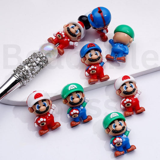 Cute Supe Mari  Soft PVC Beads, Around 18*32MM, Random Mix