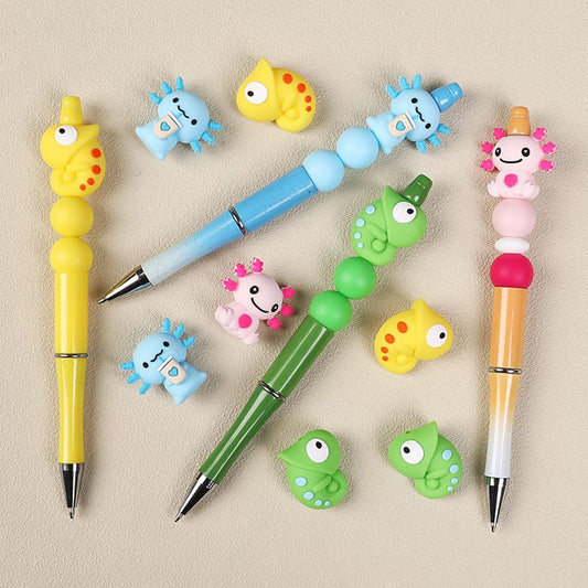 Silicone Focal Beads 3D Cute Axolotl Chameleon
