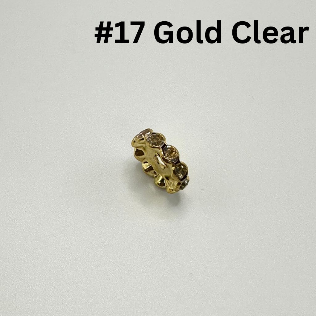 Metal Wave Shape Spacers with Rhinestones in Solid Colors, 15mm