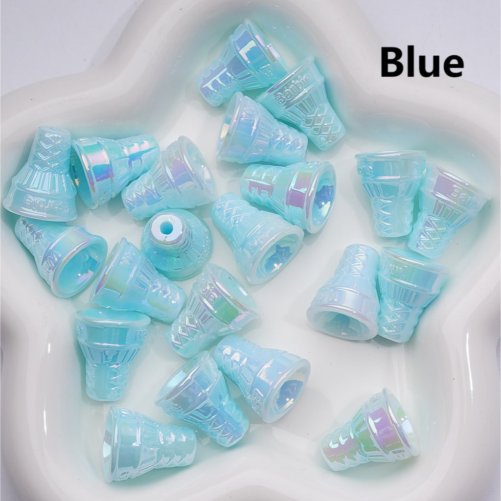 UV Coating Luminous  Ice Cream Cone Acrylic Bead， 21*18MM (Single Color is available for 200pcs(Whole bag))
