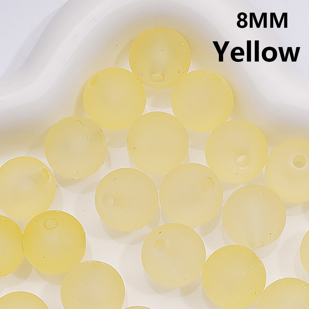 Frosted Matte Translucent Multi-Color Round Acrylic Beads, 8MM