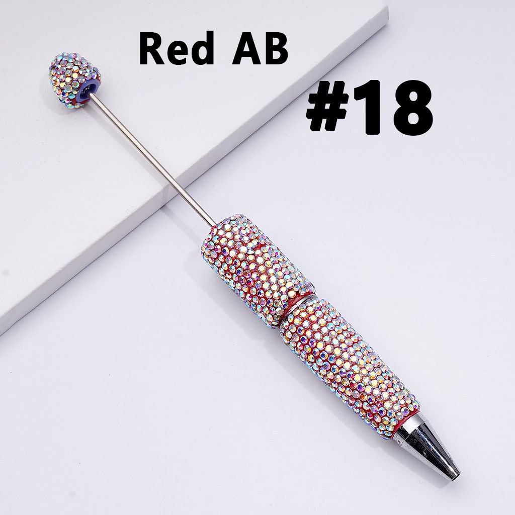Beadable Clay Pens with Shiny Rhinestones Covered the Entire Pen