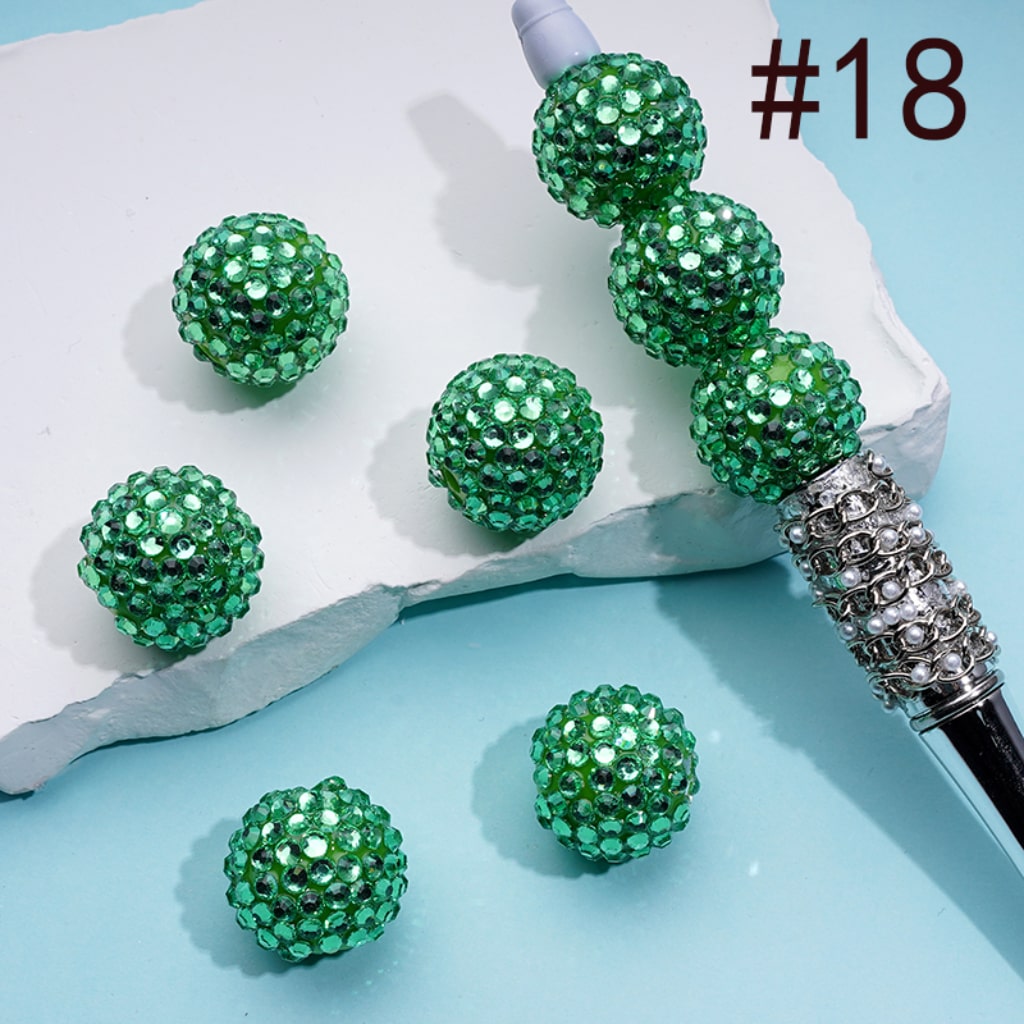 20MM Rhinestone Beads, Collection of Acrylic Rhinestone Beads, Part 1: Color No.1 -No.32