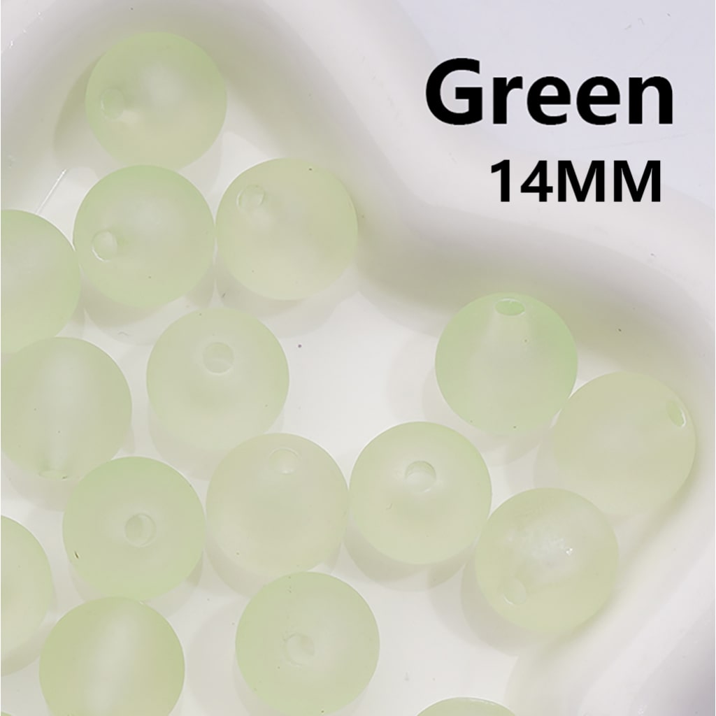 Frosted Matte Translucent Multi-Color Round Acrylic Beads, 14MM (Single Color is available for 300pcs(Whole bag))