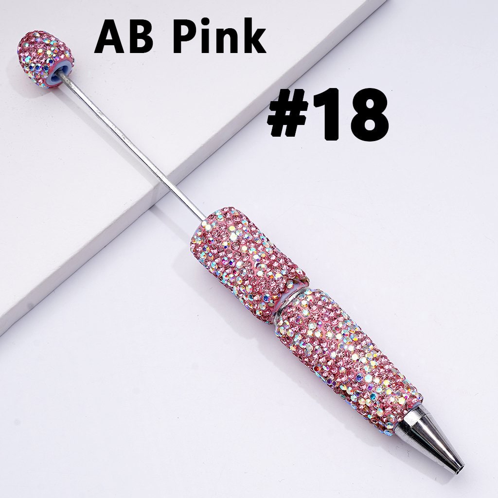 Beadable Clay Pens with Multi-Color & AB Rhinestones Covered the Entire Pen