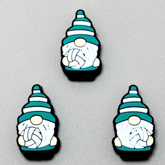 Little Cute Gnome Holds a Volleyball Silicone Focal Beads