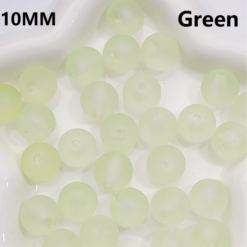 Frosted Matte Translucent Multi-Color Round Acrylic Beads, 10MM, (Single Color is available for 900pcs(Whole bag))