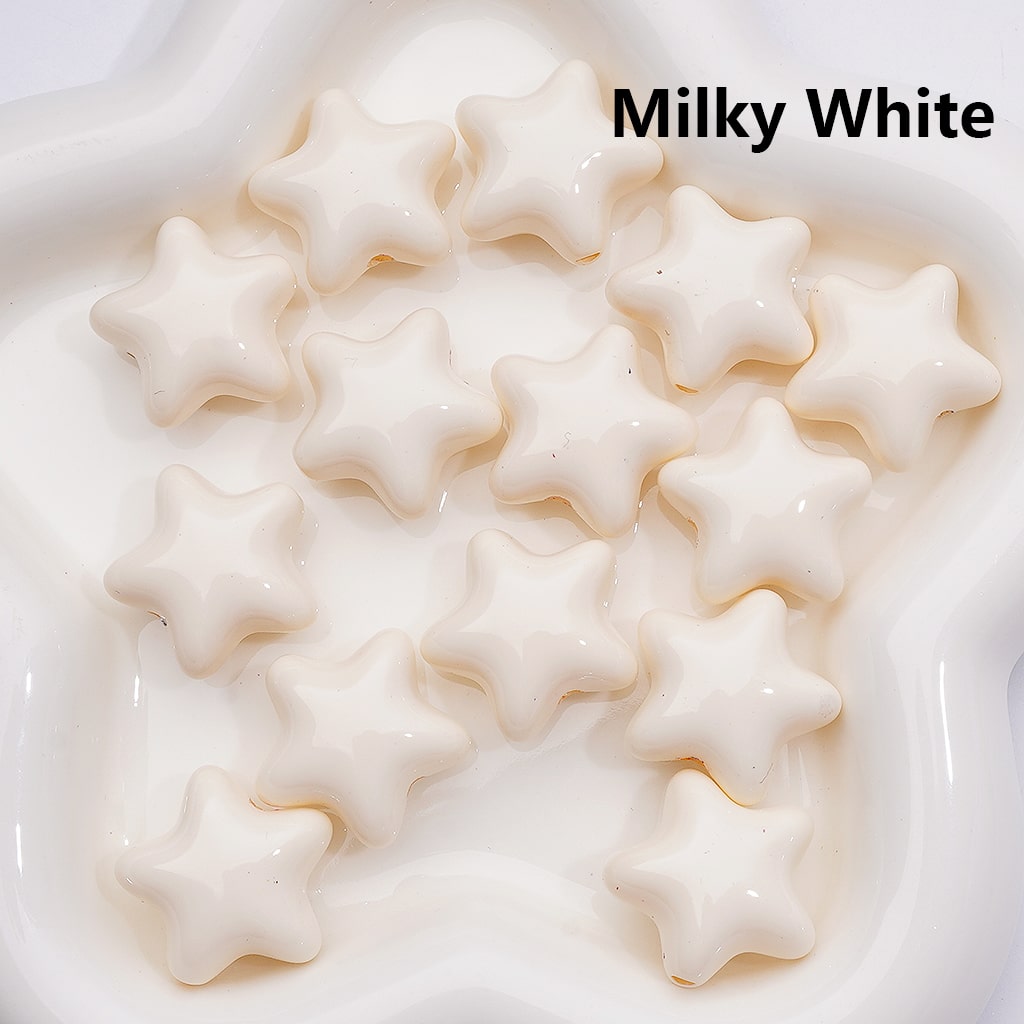 Stoving Varnish Solid Color Five-pointed Star Acrylic Beads, 23MM (Single Color is available for 200pcs(Whole bag))