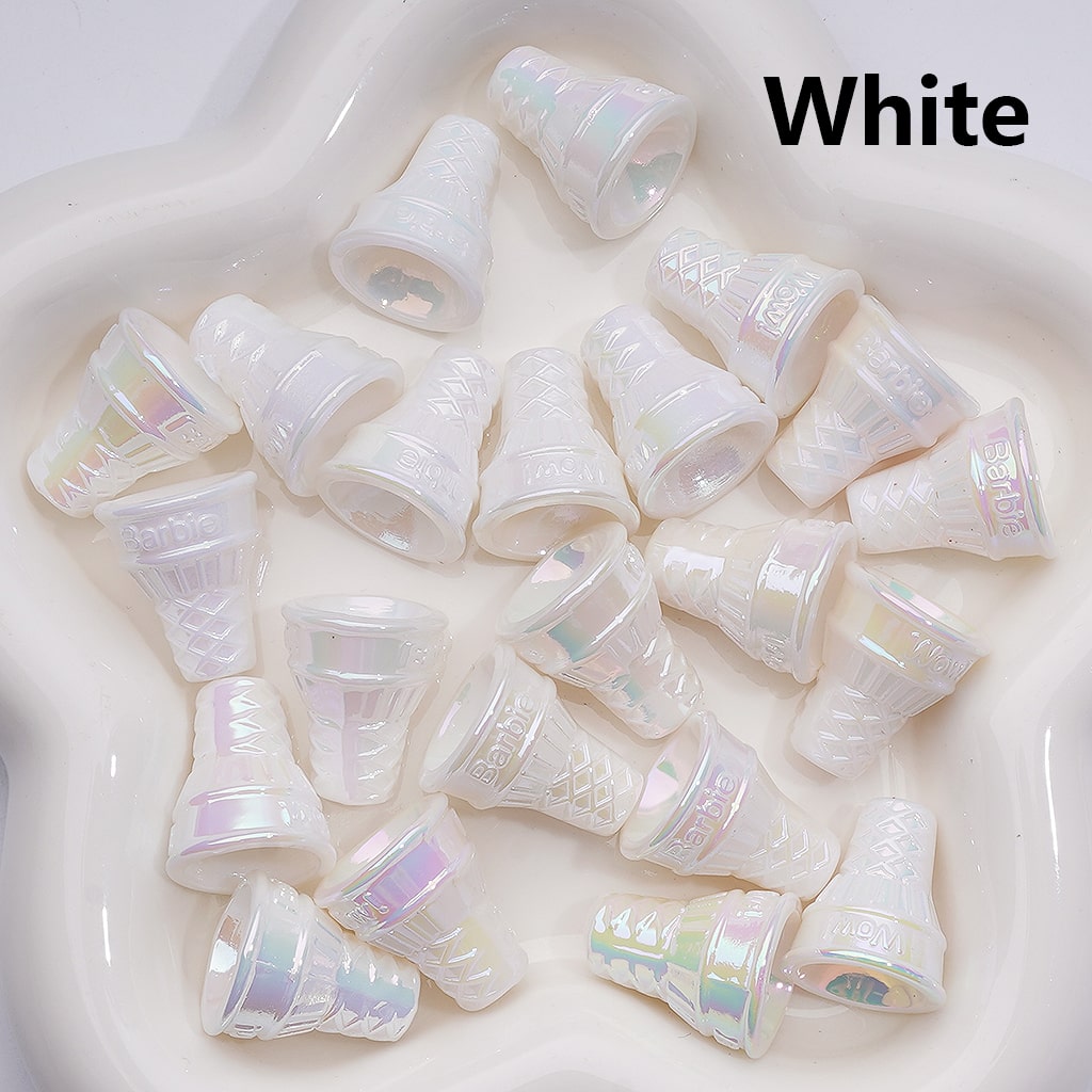 UV Coating Luminous  Ice Cream Cone Acrylic Bead， 21*18MM (Single Color is available for 200pcs(Whole bag))