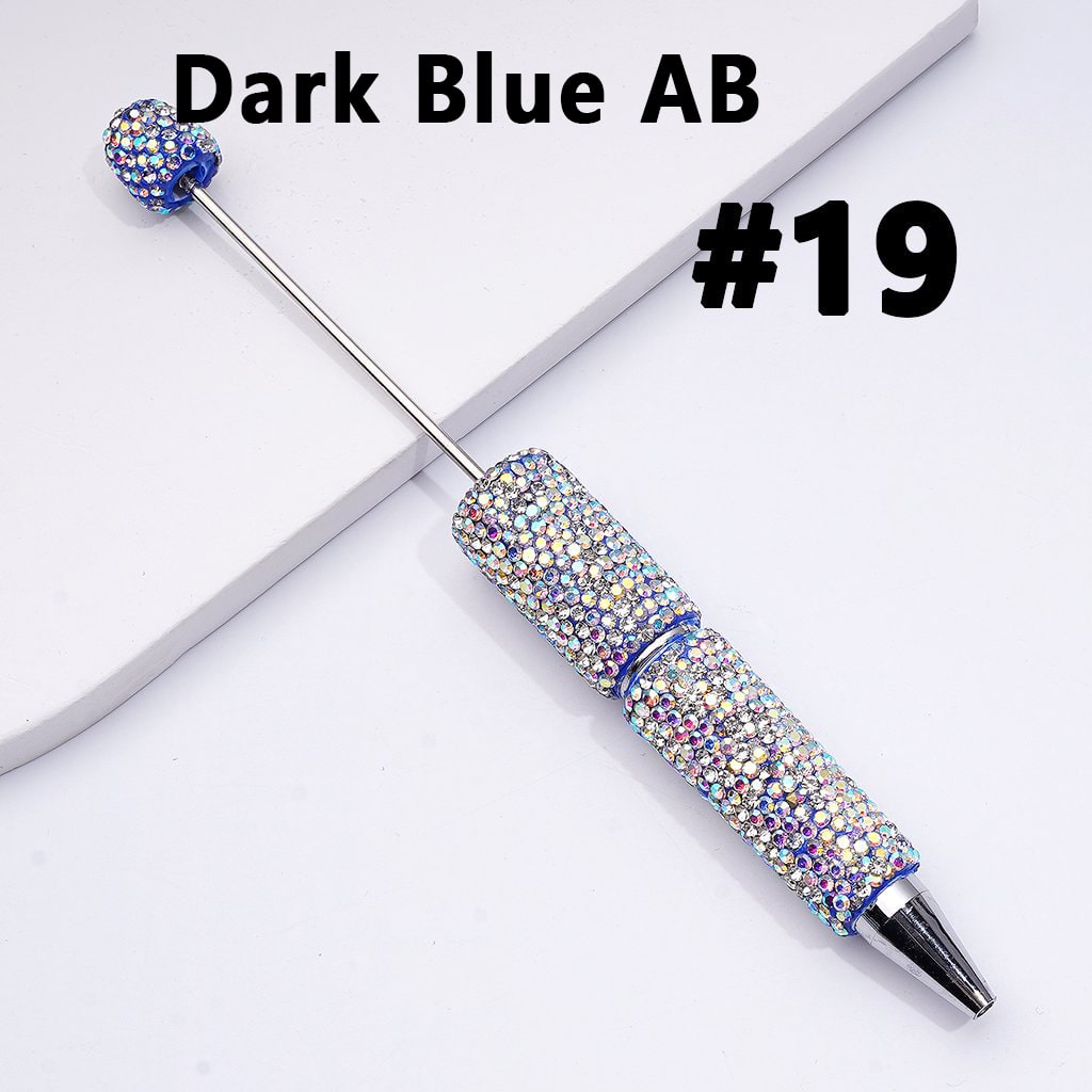Beadable Clay Pens with Shiny Rhinestones Covered the Entire Pen