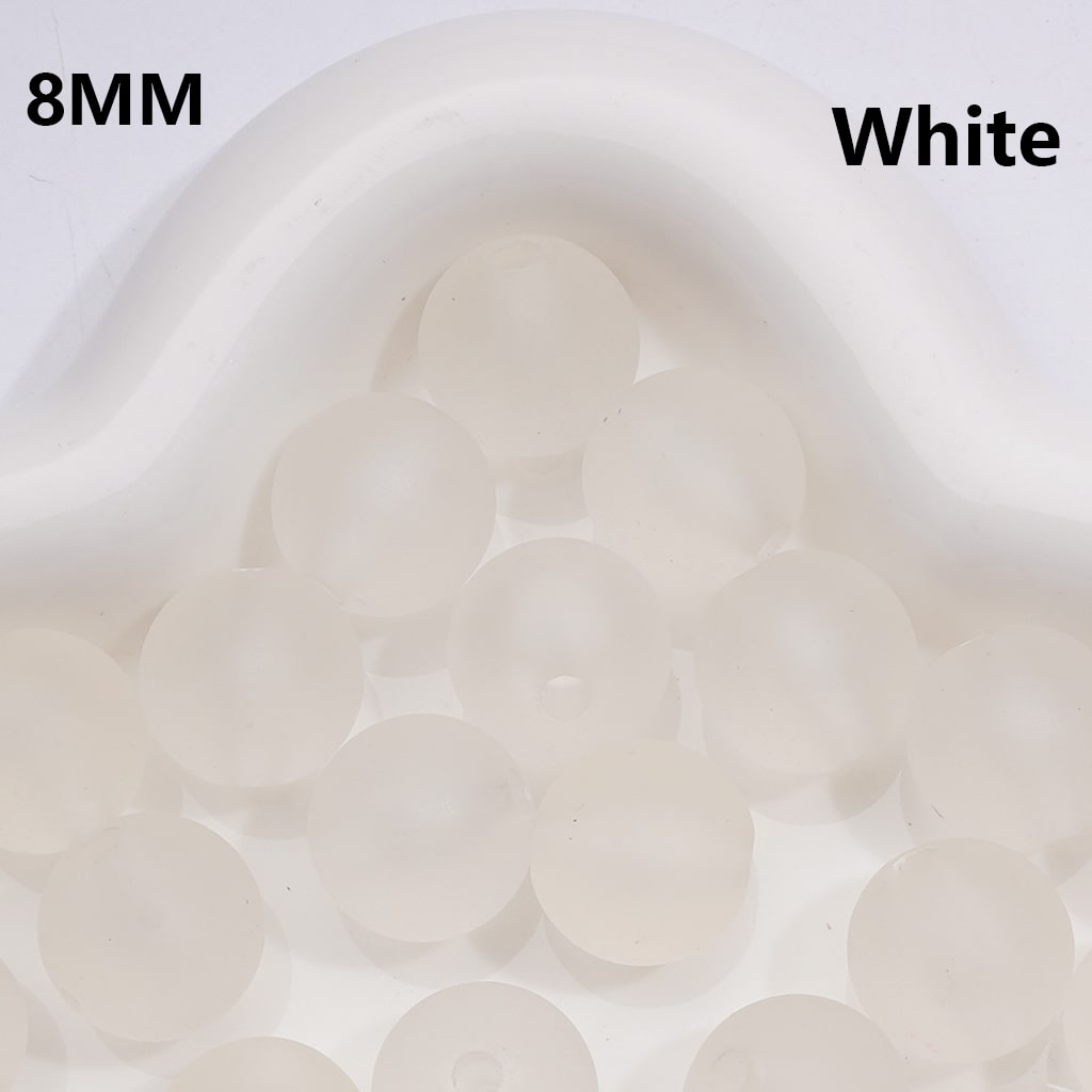 Frosted Matte Translucent Multi-Color Round Acrylic Beads, 8MM