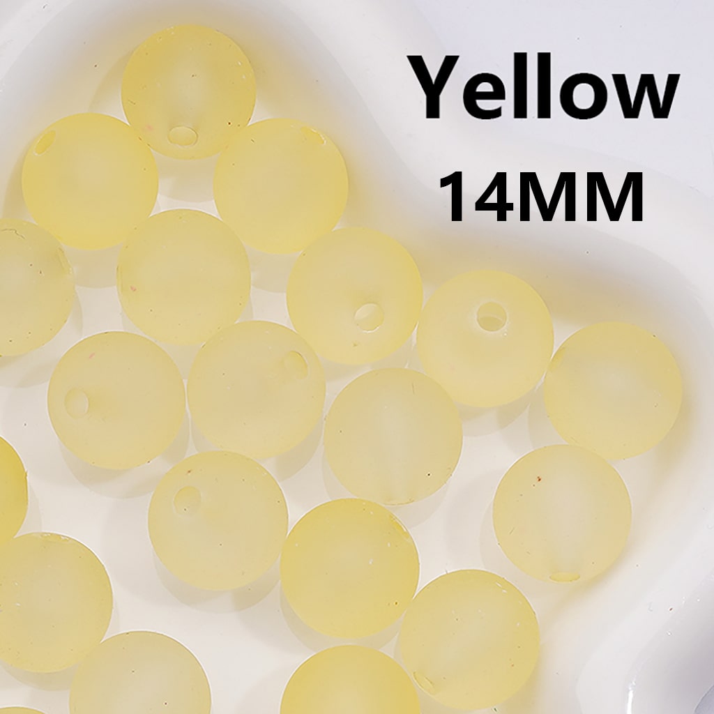 Frosted Matte Translucent Multi-Color Round Acrylic Beads, 14MM (Single Color is available for 300pcs(Whole bag))