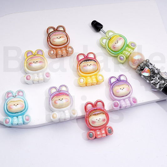 Acrylic Beads UV Coating Cute Sanri Dom Solid Color 31*23MM, Random Mix