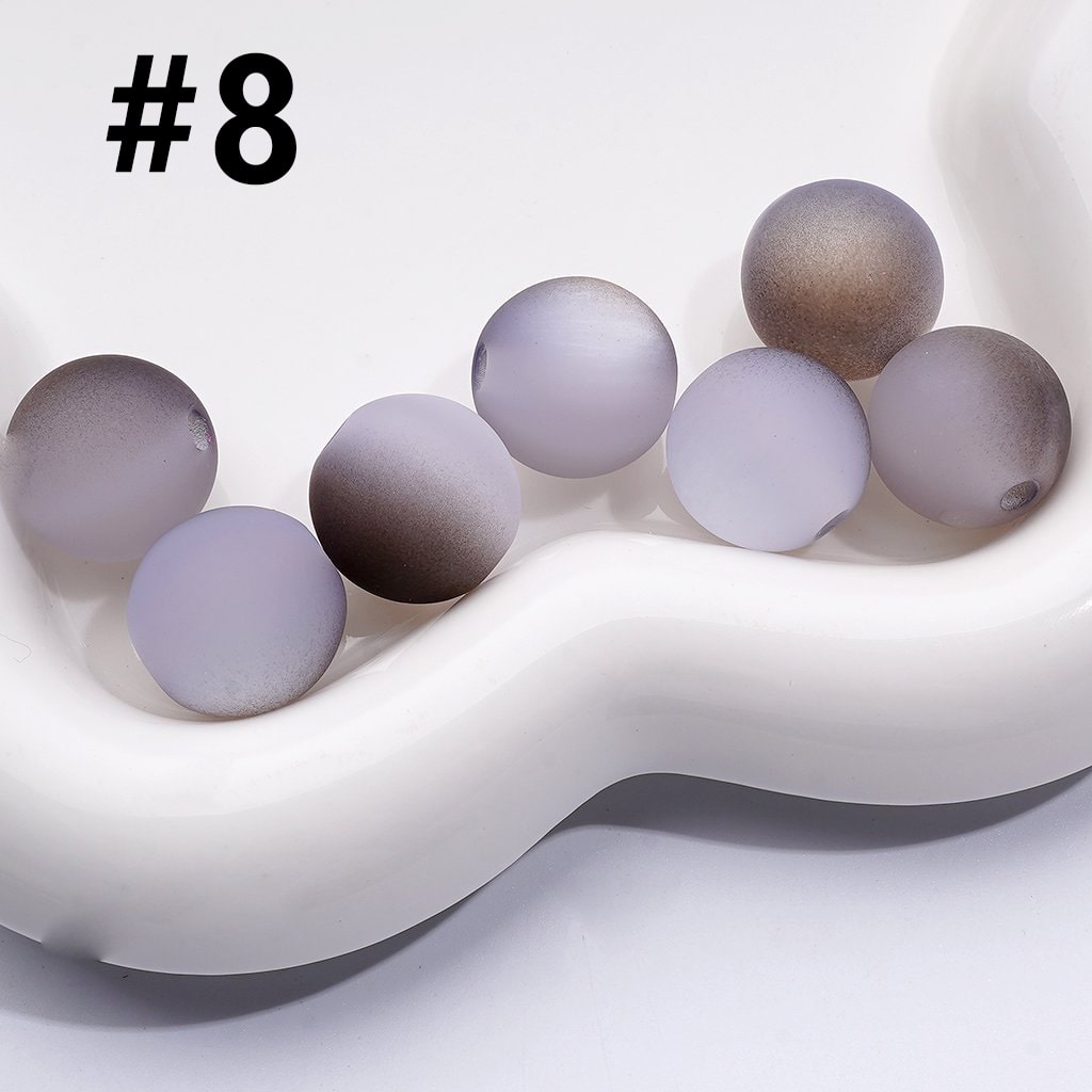 Double Color Cat Eye Style Frosted Round Acrylic Beads, 16MM