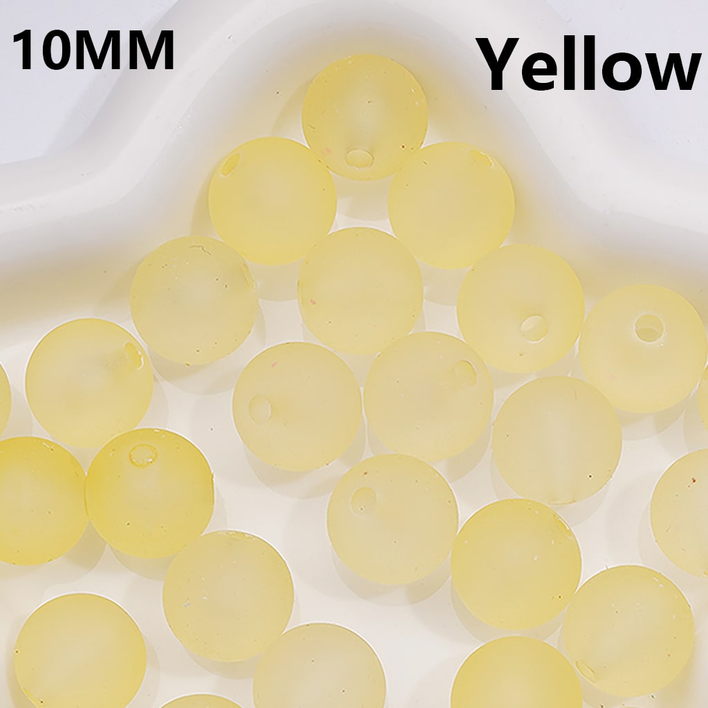 Frosted Matte Translucent Multi-Color Round Acrylic Beads, 10MM, (Single Color is available for 900pcs(Whole bag))