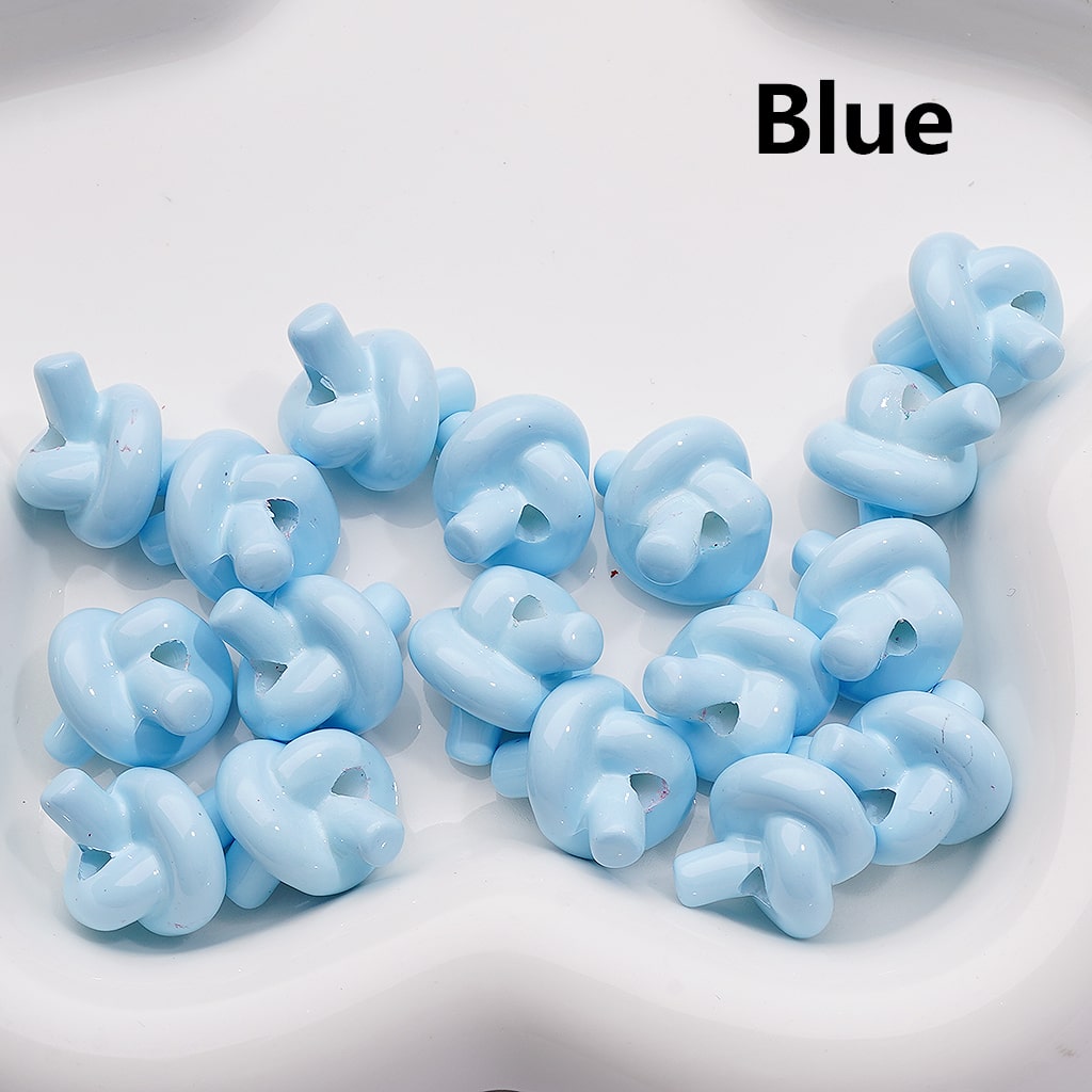 Cute Knot Tie Acrylic Beads in Solid Color, Around 15*17MM, (Single Color is available for 200pcs(Whole bag))