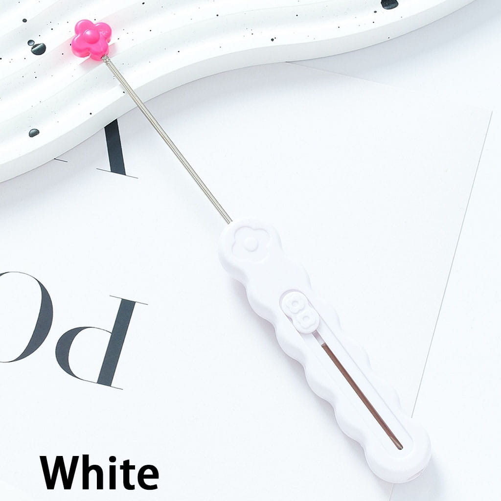 DIY Beadable Retractable Seam Ripper with Flower, Portable Sewing Stitch Thread Remover Tool, Thread Cutter, Wire Picker, 16.4*1.8CM Multi-Color