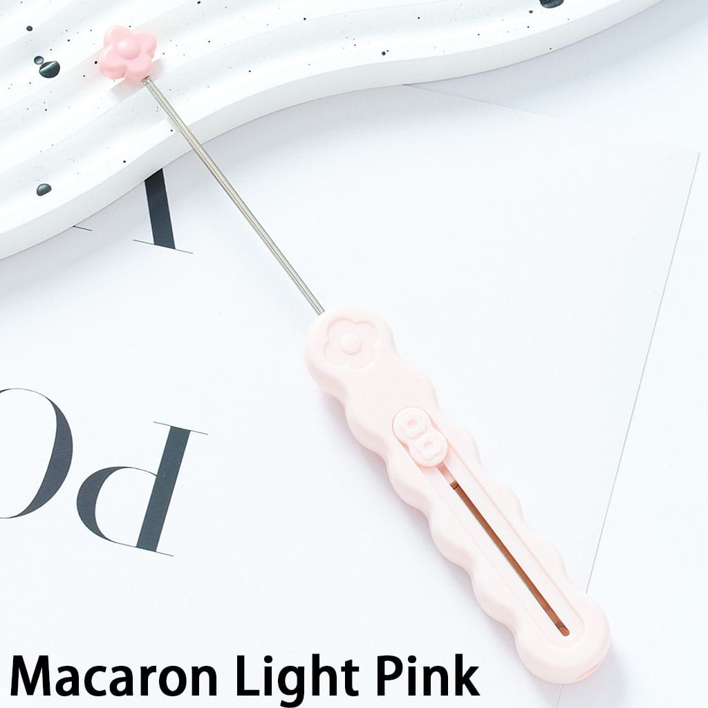 DIY Beadable Retractable Seam Ripper with Flower, Portable Sewing Stitch Thread Remover Tool, Thread Cutter, Wire Picker, 16.4*1.8CM Multi-Color