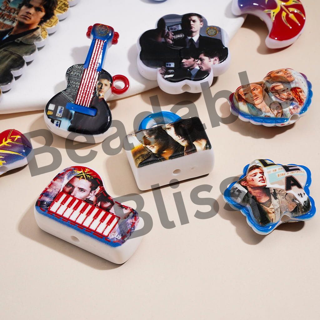 Acrylic Beads Charms Pendants w Devils and Evil Spirits Story American TV Series, Random Mix