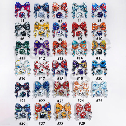 Acrylic Beads American Football Team Series, Bowtie Bowknot and Helmet Collection Set (Update Others Style Later)