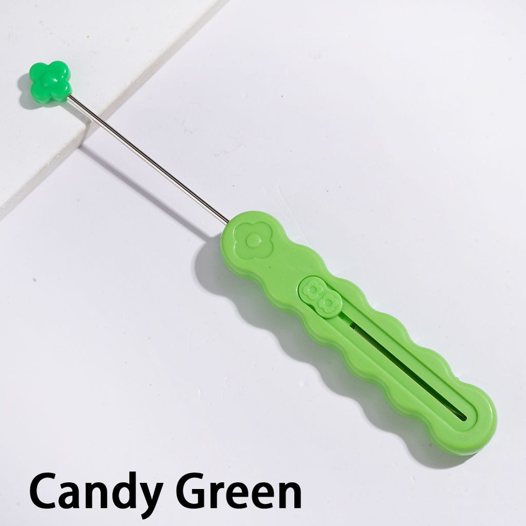 DIY Beadable Retractable Seam Ripper with Flower, Portable Sewing Stitch Thread Remover Tool, Thread Cutter, Wire Picker, 16.4*1.8CM Multi-Color