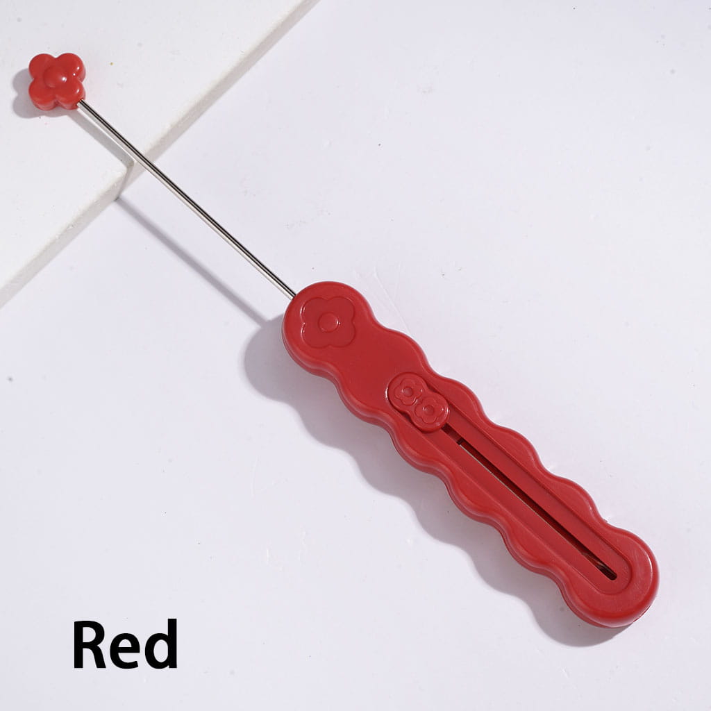 DIY Beadable Retractable Seam Ripper with Flower, Portable Sewing Stitch Thread Remover Tool, Thread Cutter, Wire Picker, 16.4*1.8CM Multi-Color