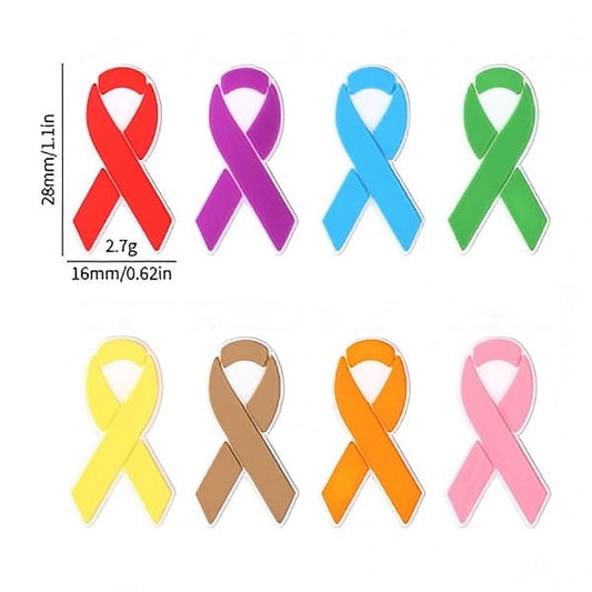 Multi-Color Ribbons Silicone Focal Beads