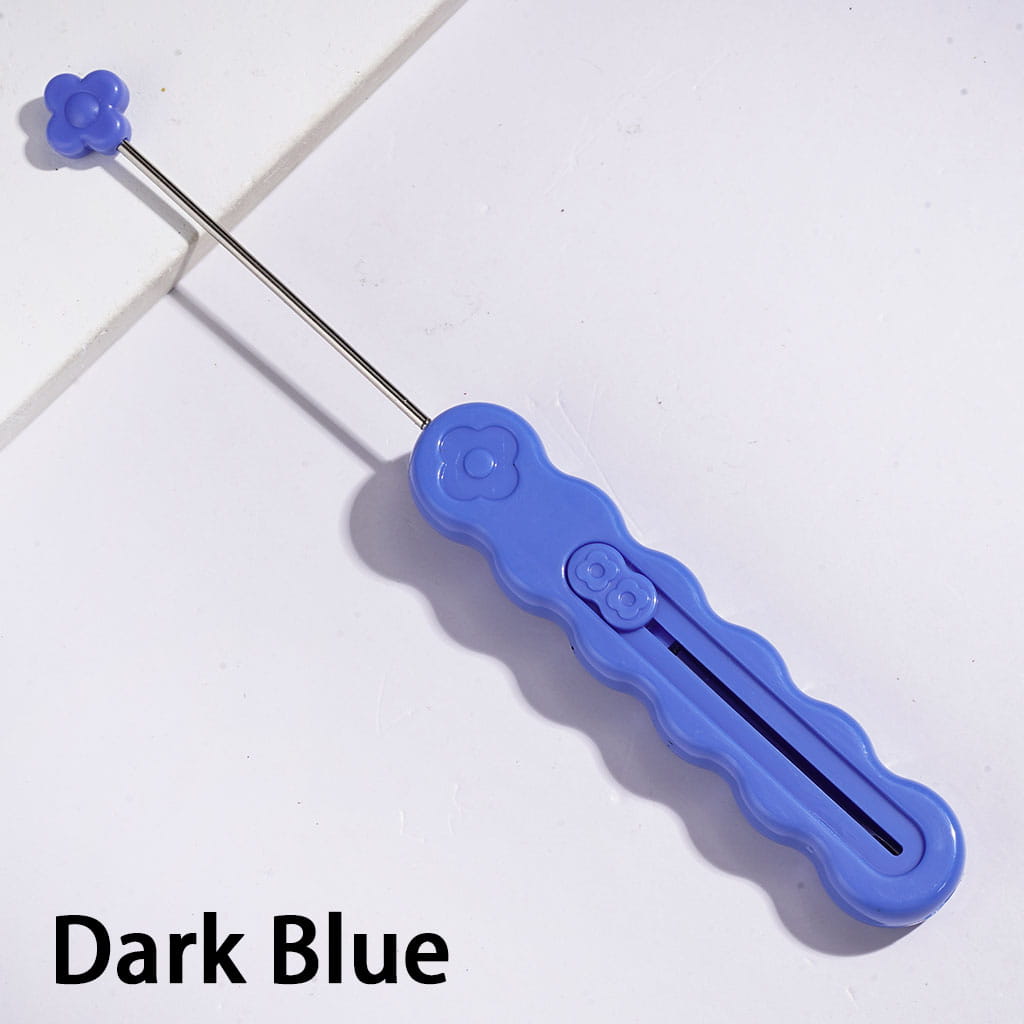 DIY Beadable Retractable Seam Ripper with Flower, Portable Sewing Stitch Thread Remover Tool, Thread Cutter, Wire Picker, 16.4*1.8CM Multi-Color