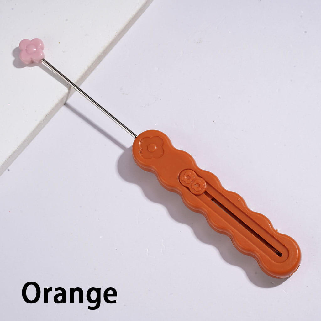 DIY Beadable Retractable Seam Ripper with Flower, Portable Sewing Stitch Thread Remover Tool, Thread Cutter, Wire Picker, 16.4*1.8CM Multi-Color