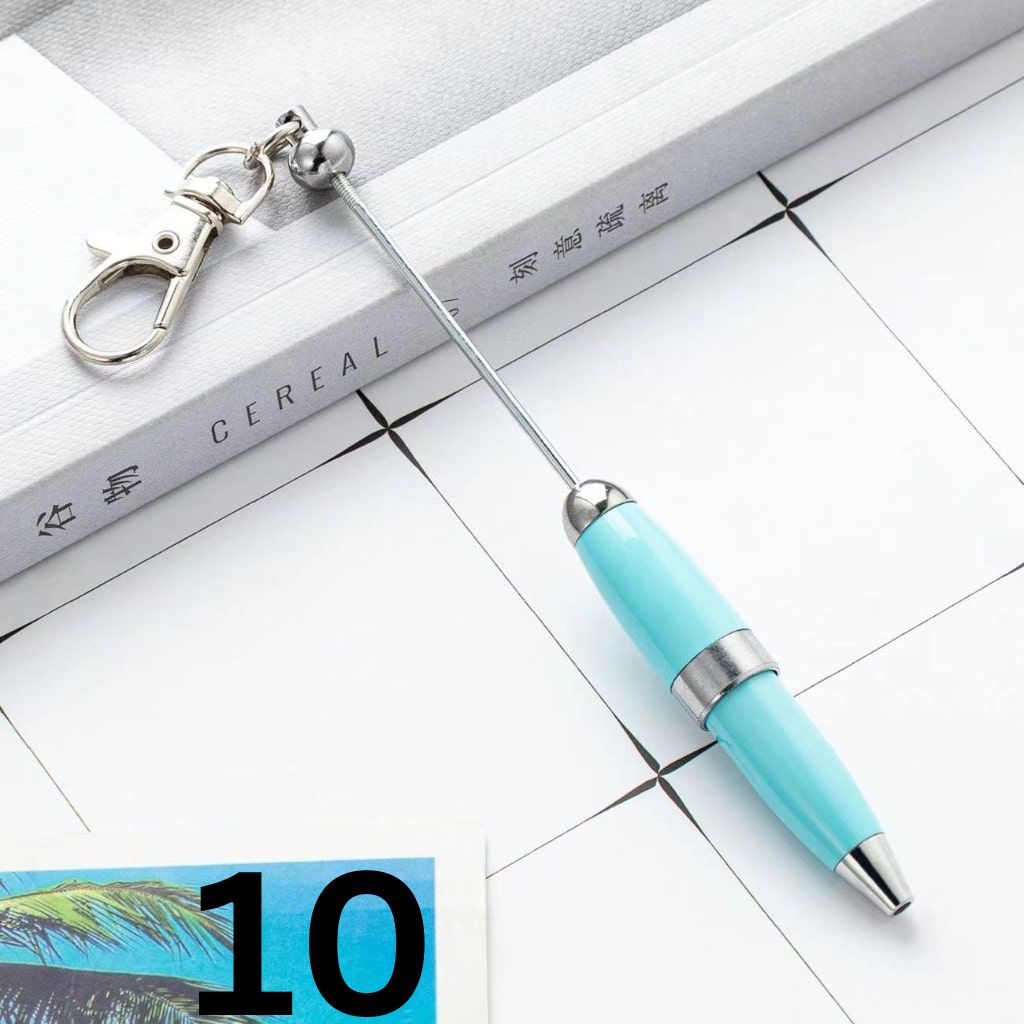 Keychain Pen, Metal Beadable Pens with Lobster Clasp, Keyring Beaded Pens